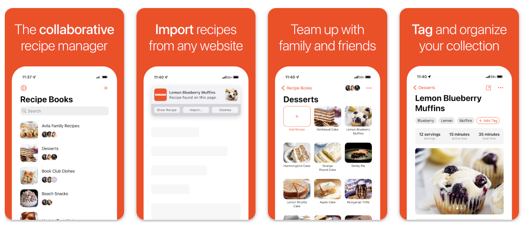screenshots from umami app